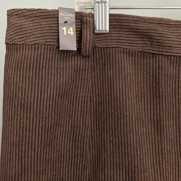 NWT, DELLA SPIGA, ITALY, Brown Corduroy Midi Skirt, Size 14 - Picture 4 of 9